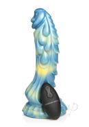 Creature Cocks Sea Stallion Silicone Rechargeable Dildo With Remote - Blue/yellow